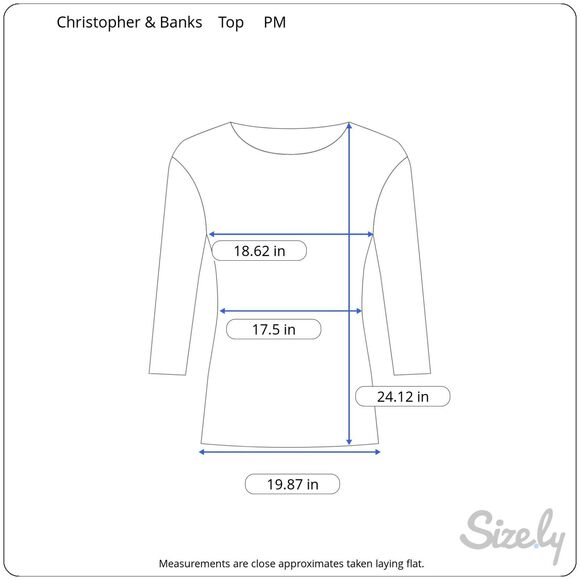 Christopher & Banks Womens 3/4 Sleeve Basic Tee Size PM Orange Pleated Neckline - Picture 2 of 10